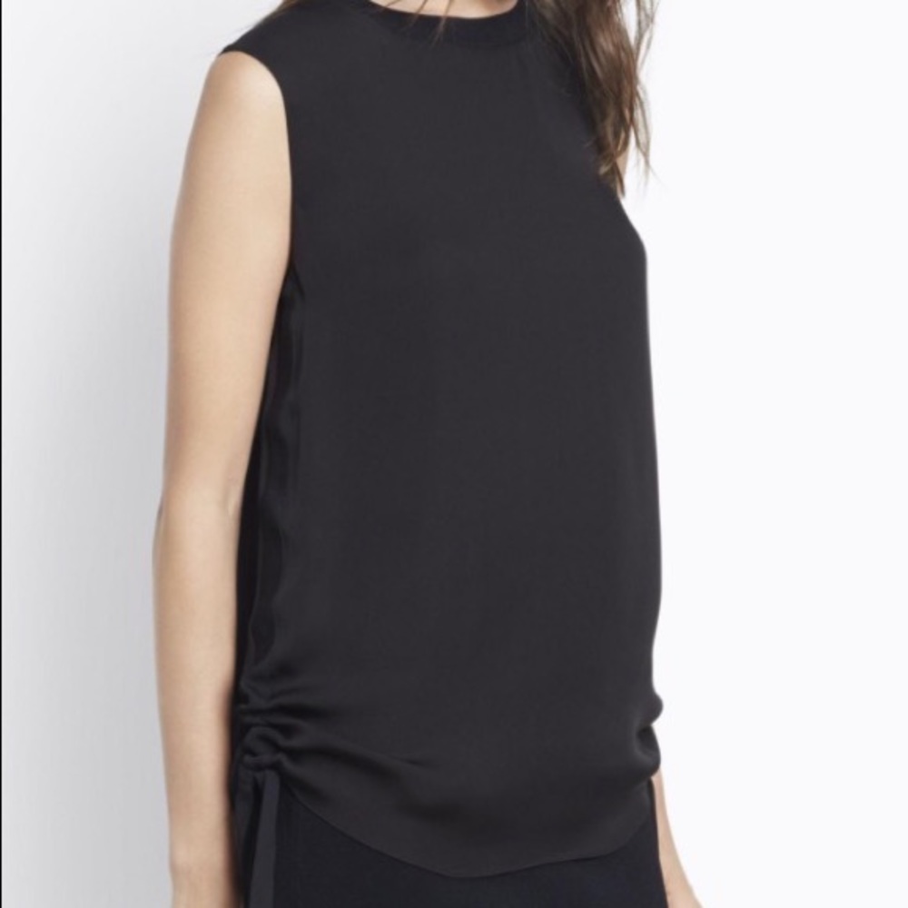 Vince Ruched Tank Top Black Size 4